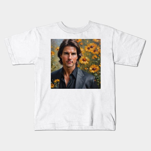 Tom Cruise art watercolor Kids T-Shirt by nonagobich